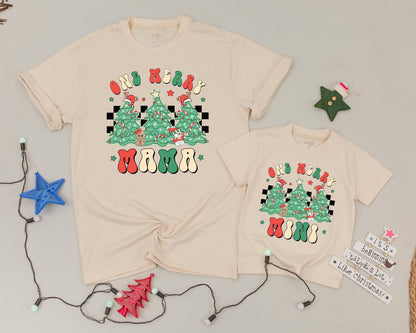 Mama & Me Vintage Christmas Tree Shirts: Festive Matching Outfits