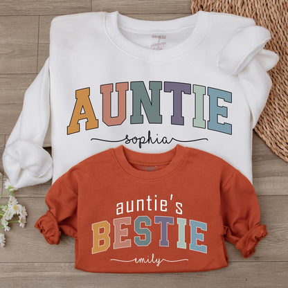 Matching Auntie and Niece Retro Sweatshirts – Perfect Gift Idea