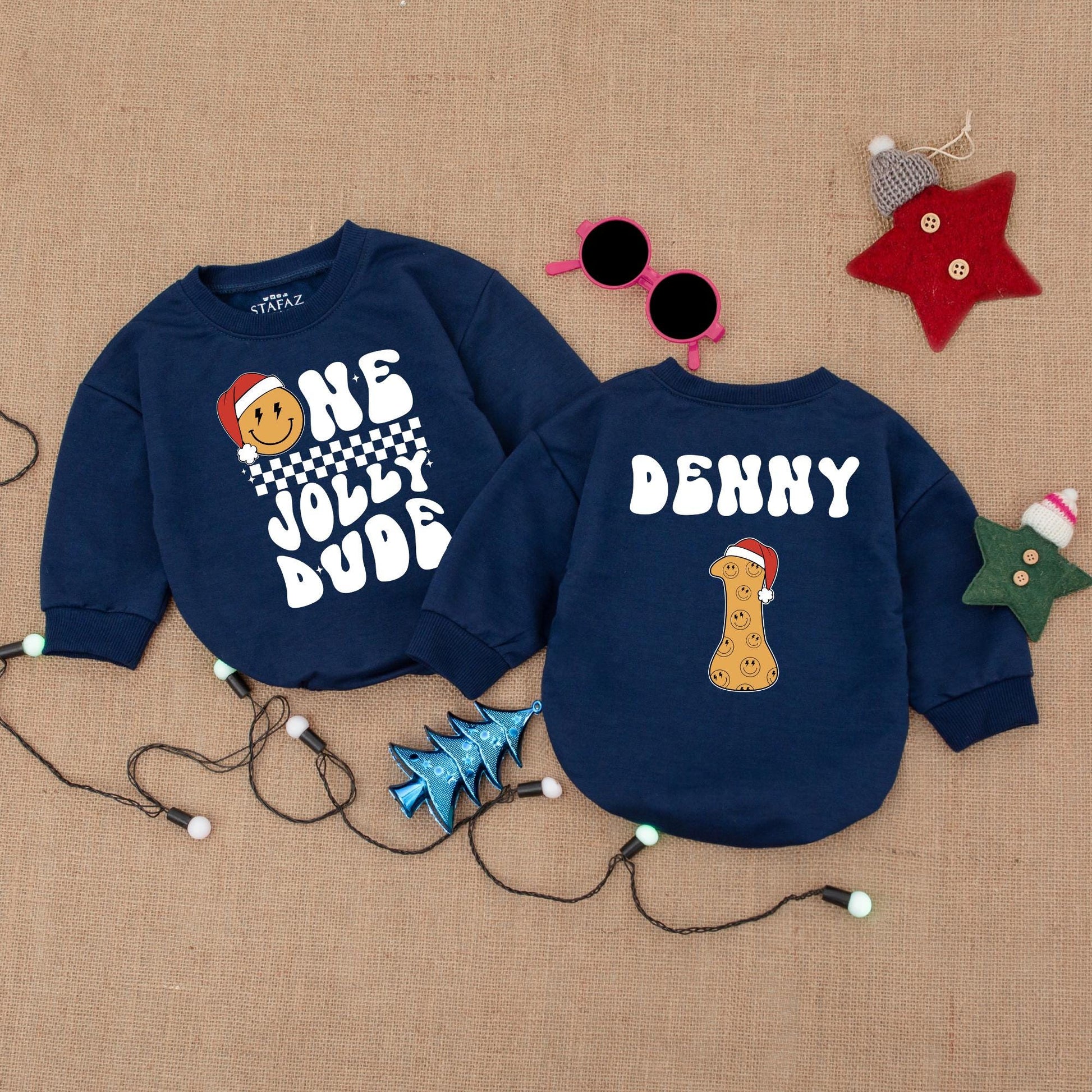 Jolly Santa First Christmas Bodysuit & Bubble Romper Gift Set