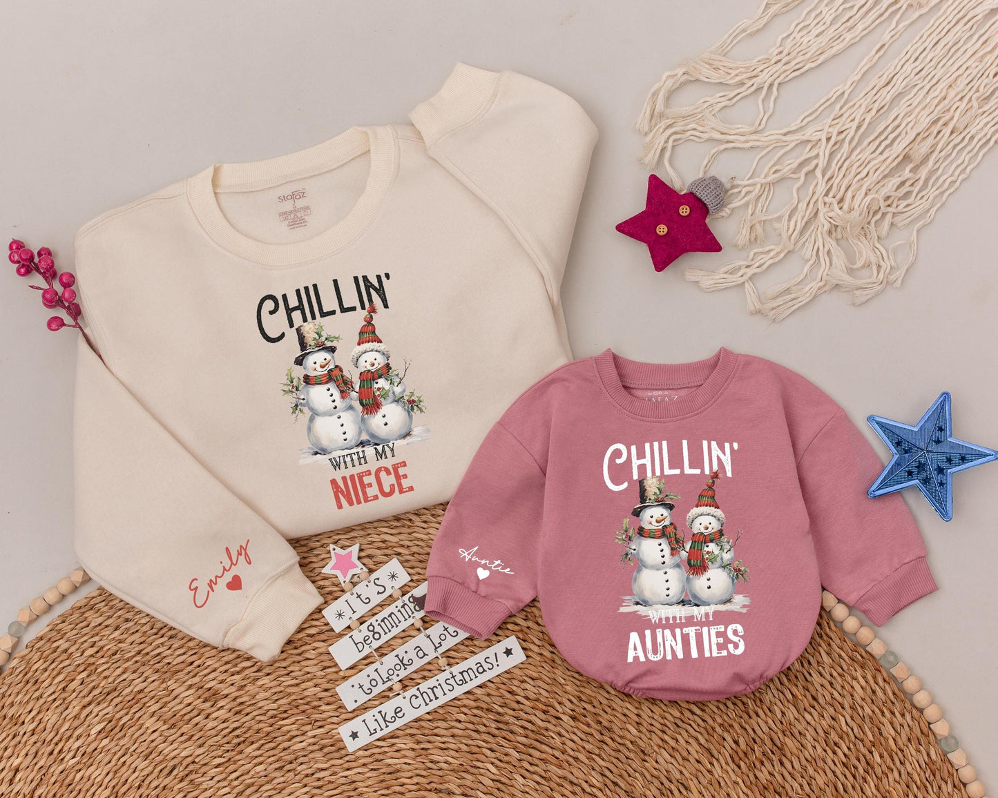 Matching Auntie & Niece Christmas Sweatshirts – Perfect Holiday Gift