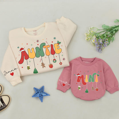 Retro Auntie & Mini Christmas Sweatshirts: Perfect Aunt Niece Gift