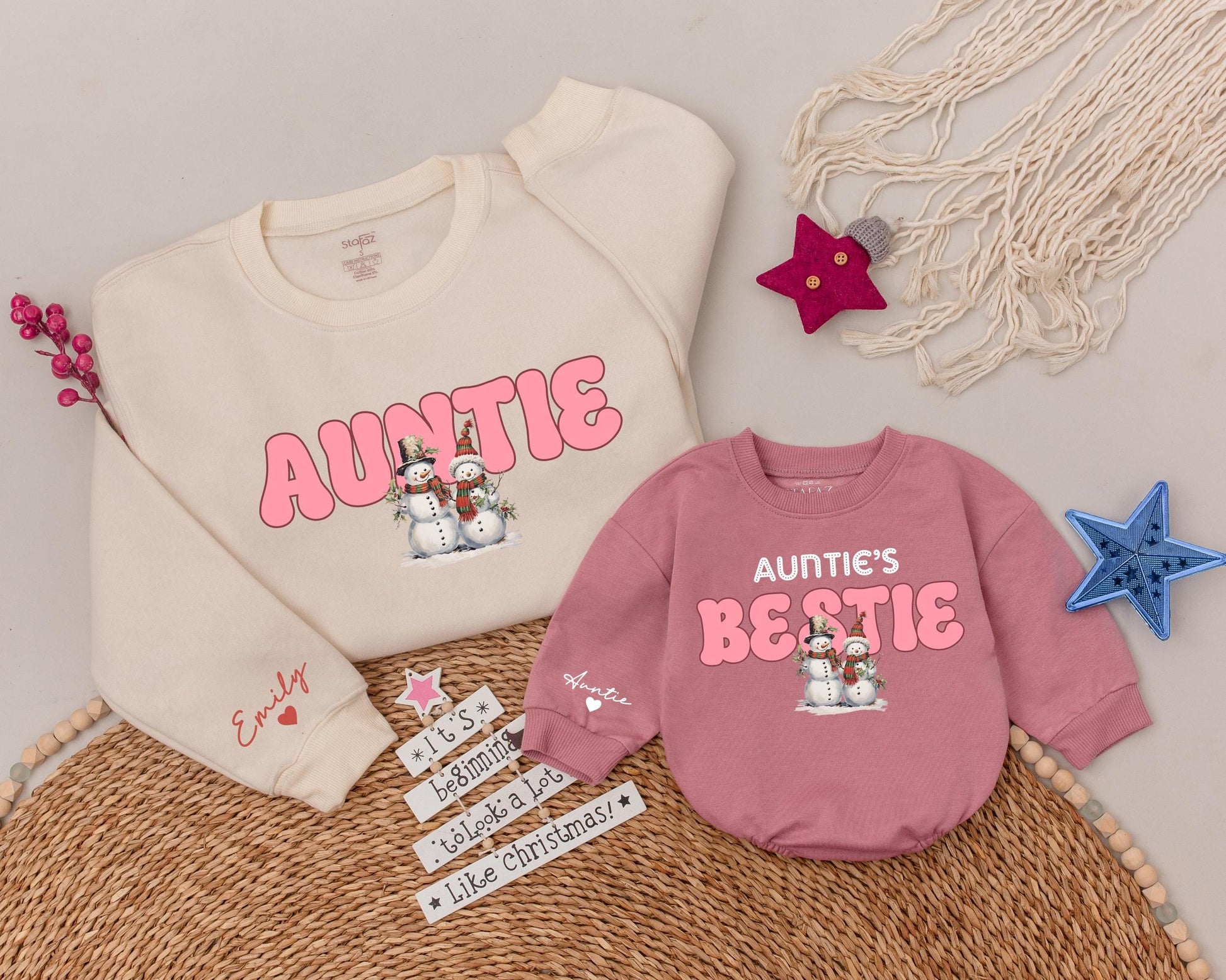 Matching Auntie-Niece Sweatshirts, Xmas Gifts, Holiday Outfits