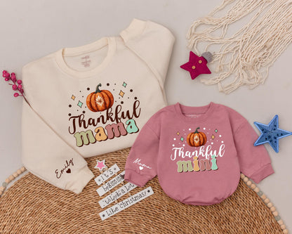 Thankful Mama & Mini Matching Shirts - Fall Thanksgiving Family Tees