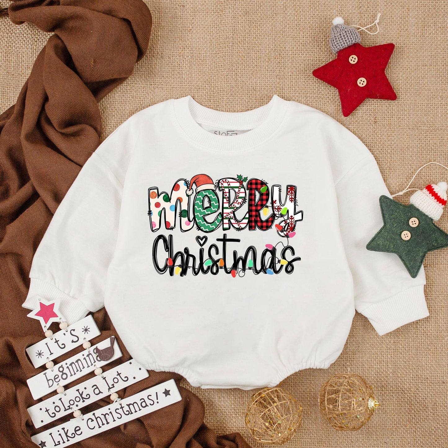 Cozy My First Christmas Baby Romper | Long Sleeve Holiday Outfit