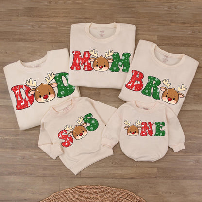 Matching Reindeer Family Christmas Sweaters – Mommy & Me Outfits