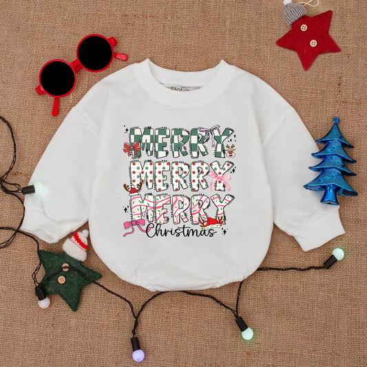 Festive Baby Romper & Sweatshirt Bodysuit – First Christmas Outfit