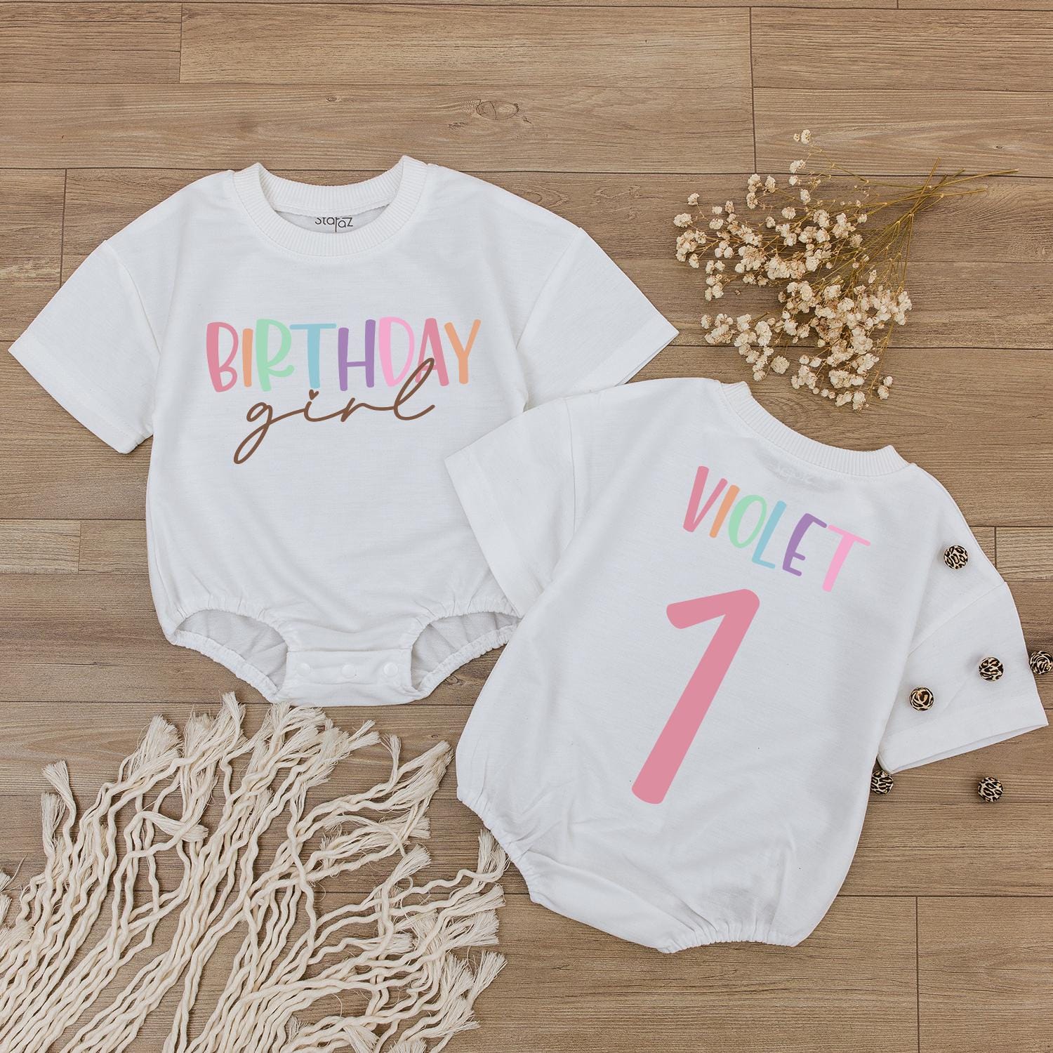 Personalized Birthday Bubble Romper & Bodysuit - Baby Shower Gift