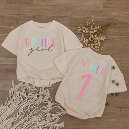 Personalized Birthday Bubble Romper & Bodysuit - Baby Shower Gift
