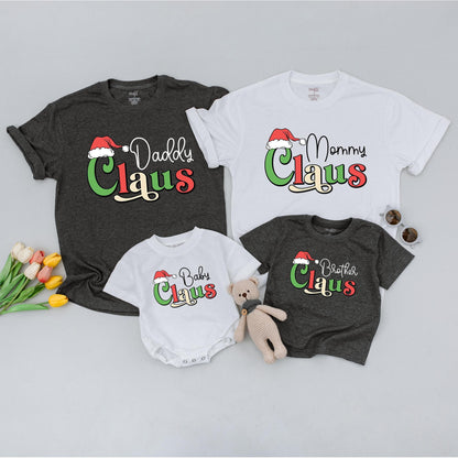 Matching Family Christmas Shirts: Mama & Daddy Claus Holiday Tees