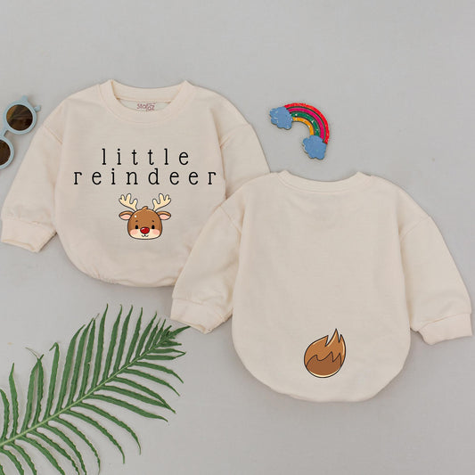 Reindeer Baby Romper: 1st Christmas Outfit, Personalized Xmas Gift