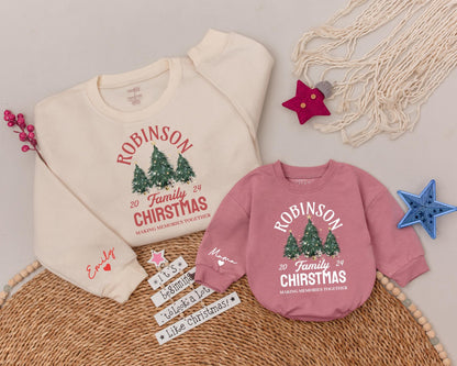 Matching Family Christmas Tops: Personalized Vintage Holiday Shirts