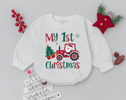 First Christmas Baby Outfit – Retro Truck, Toddler Sweatshirt Gift