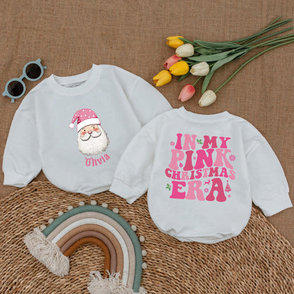 Pink Santa Romper: Baby's First Christmas Outfit & Gift Delight