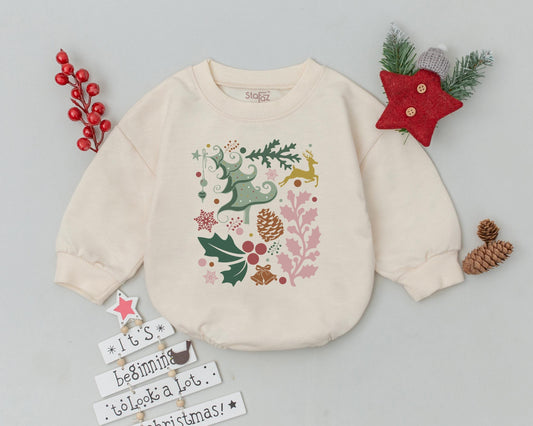 Boho Baby's First Christmas Outfit: Stylish Unisex Romper Gift