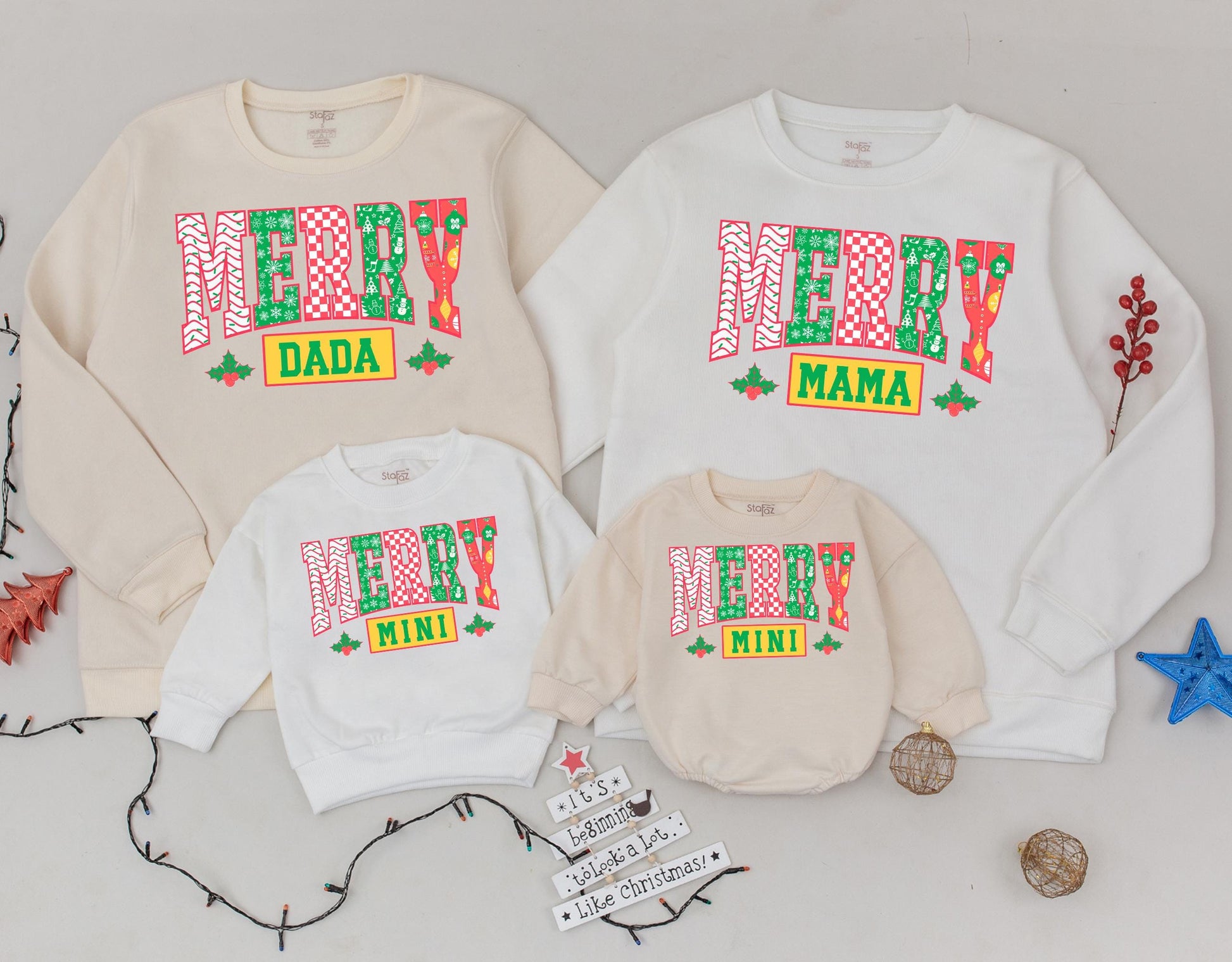 Mama & Mini Matching Xmas Sweatshirt Set: Mom & Baby Holiday Gift