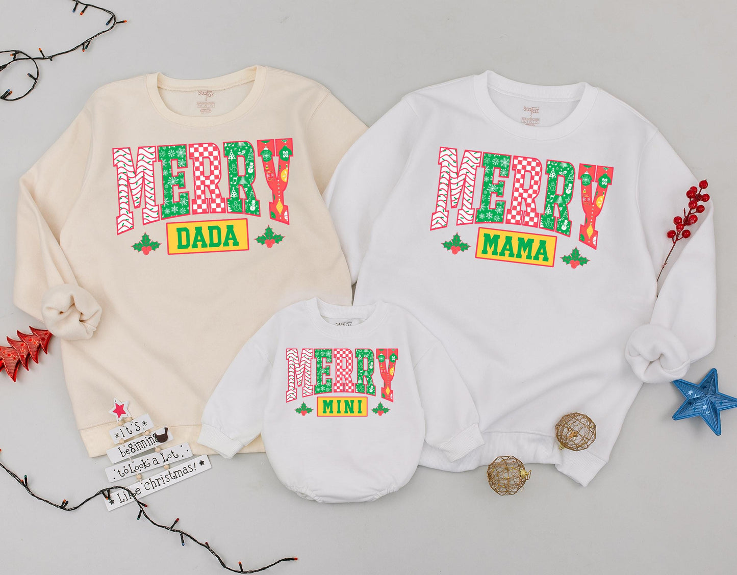 Mama & Mini Matching Xmas Sweatshirt Set: Mom & Baby Holiday Gift