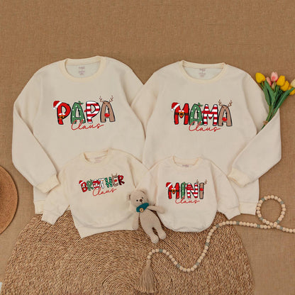 Matching Family Claus Christmas Sweaters, Personalized Xmas Gifts