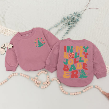 Matching Family Christmas Sweaters: Jolly Mama & Babe Holiday Romper