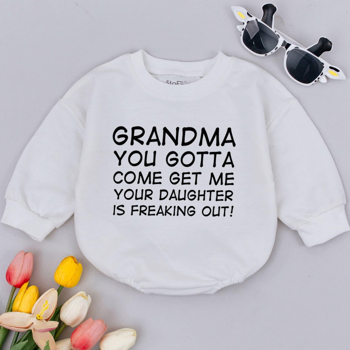 Grandma Rescue Needed! Funny Baby Bodysuit for a Hilarious Reveal