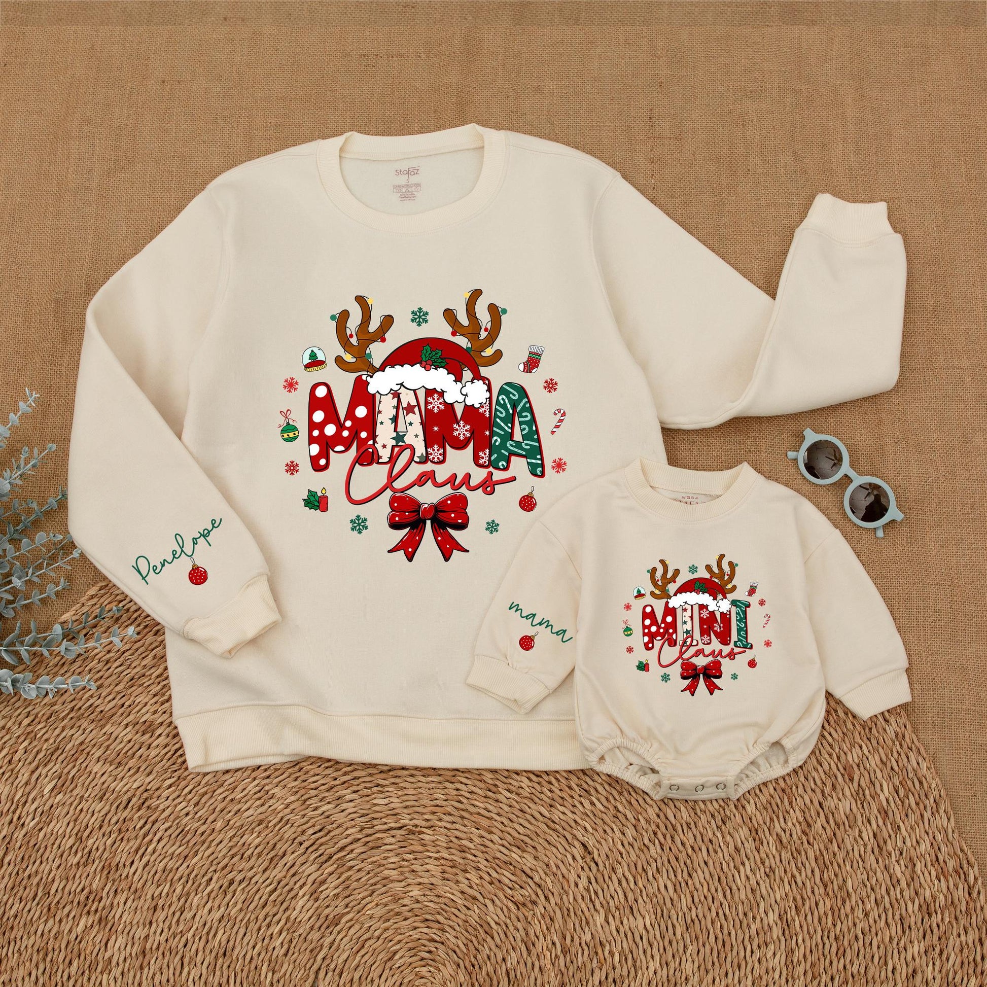 Mama & Mini Claus Christmas Sweatshirts: Matching Mommy & Me Outfits