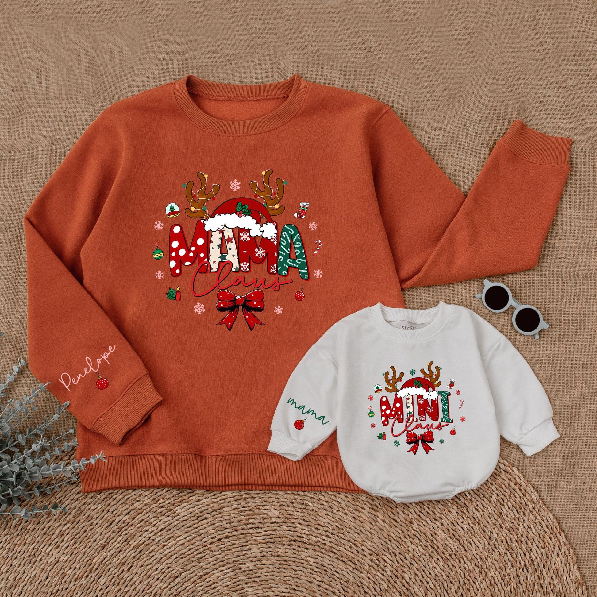 Mama & Mini Claus Christmas Sweatshirts: Matching Mommy & Me Outfits