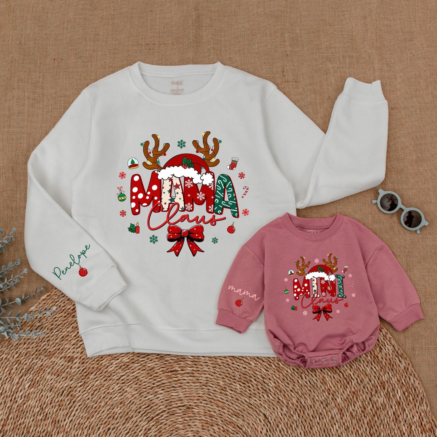 Mama & Mini Claus Christmas Sweatshirts: Matching Mommy & Me Outfits