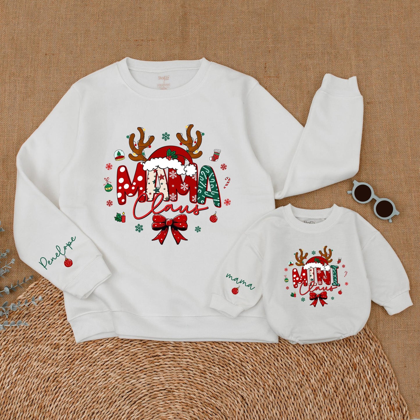 Mama & Mini Claus Christmas Sweatshirts: Matching Mommy & Me Outfits