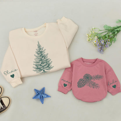 Matching Family Christmas Sweaters: Pinecone Tree Design for All