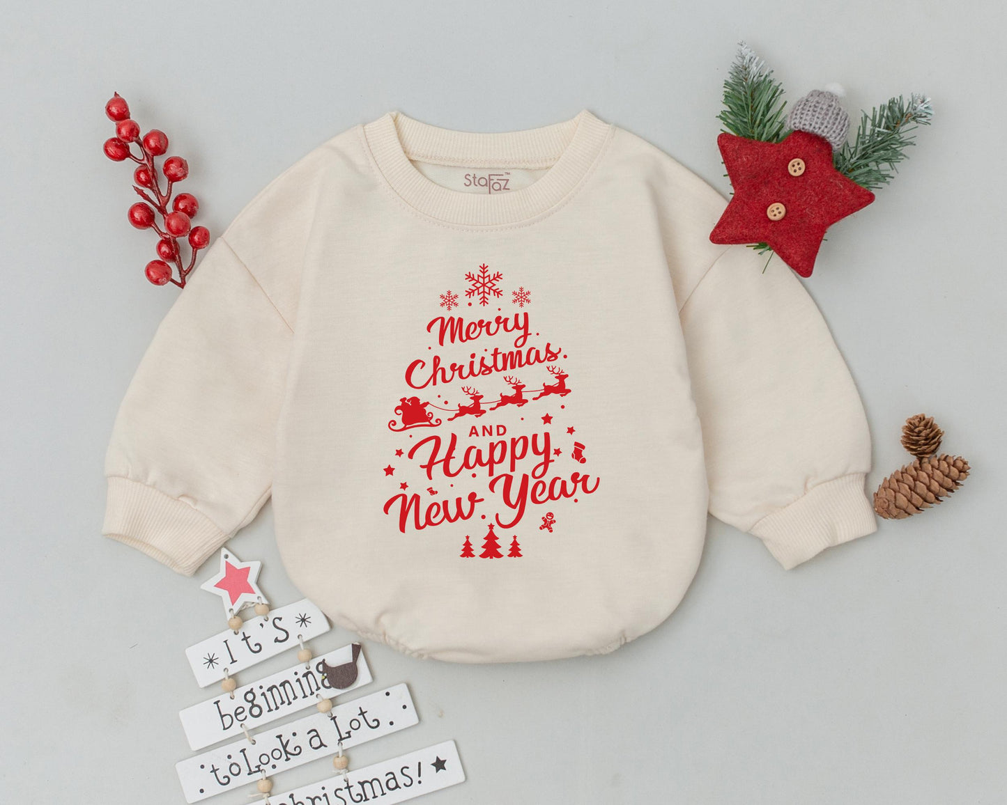 Baby's 1st Christmas Romper – Newborn Holiday Bubble Bodysuit