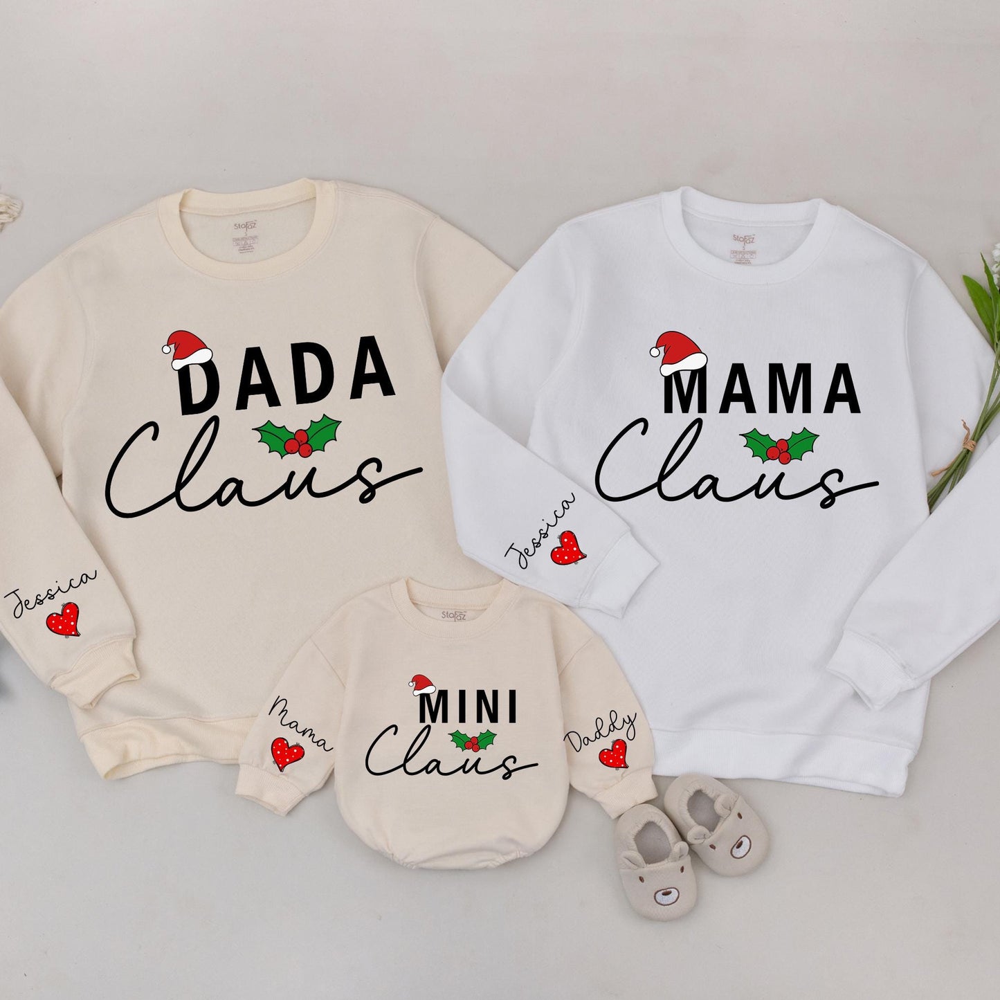 Matching Family Christmas Sweaters - Mommy, Daddy, and Mini Outfits