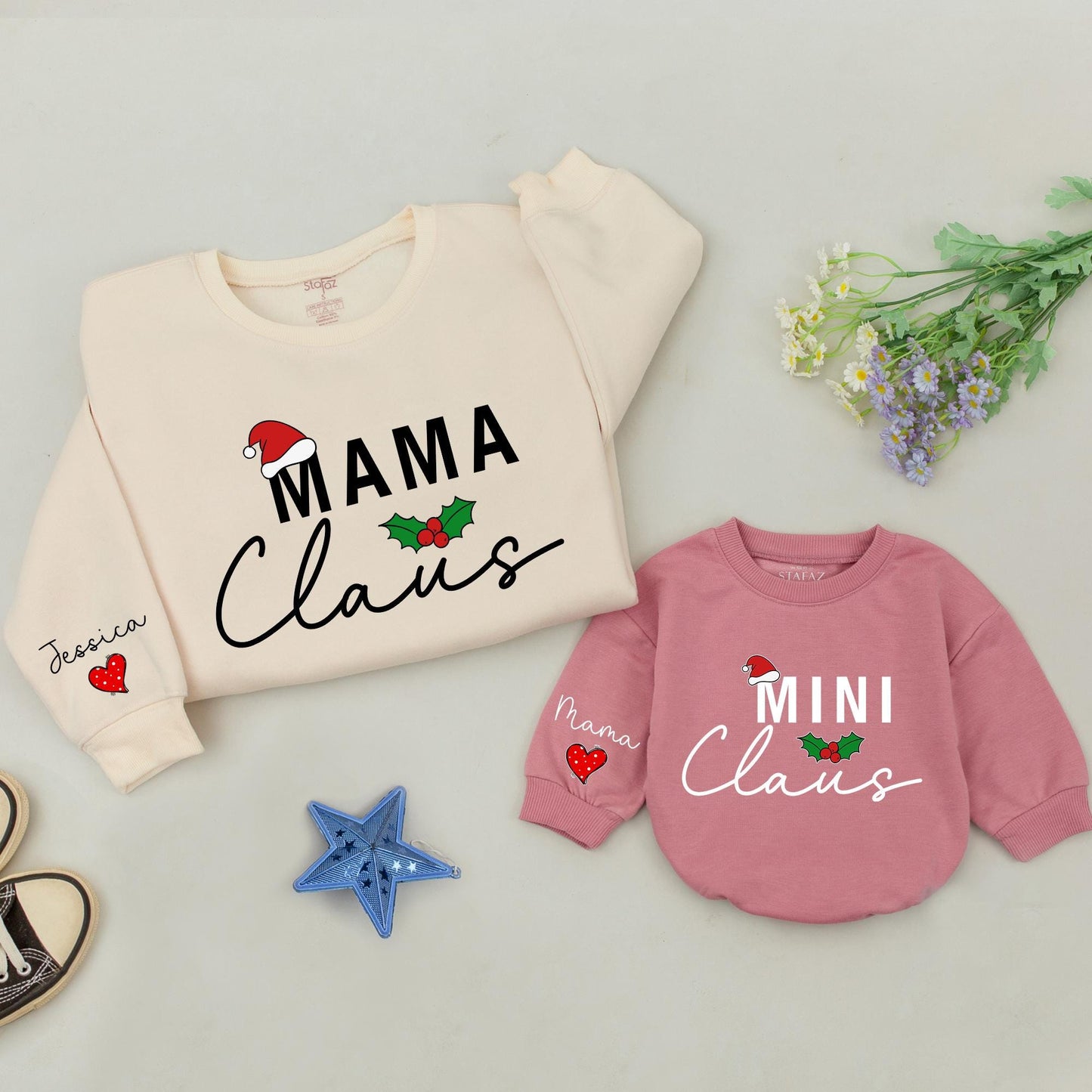 Matching Family Christmas Sweaters - Mommy, Daddy, and Mini Outfits