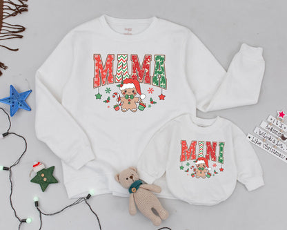 Matching Christmas Sweaters: Mama & Mini Cute Gingerbread Outfit