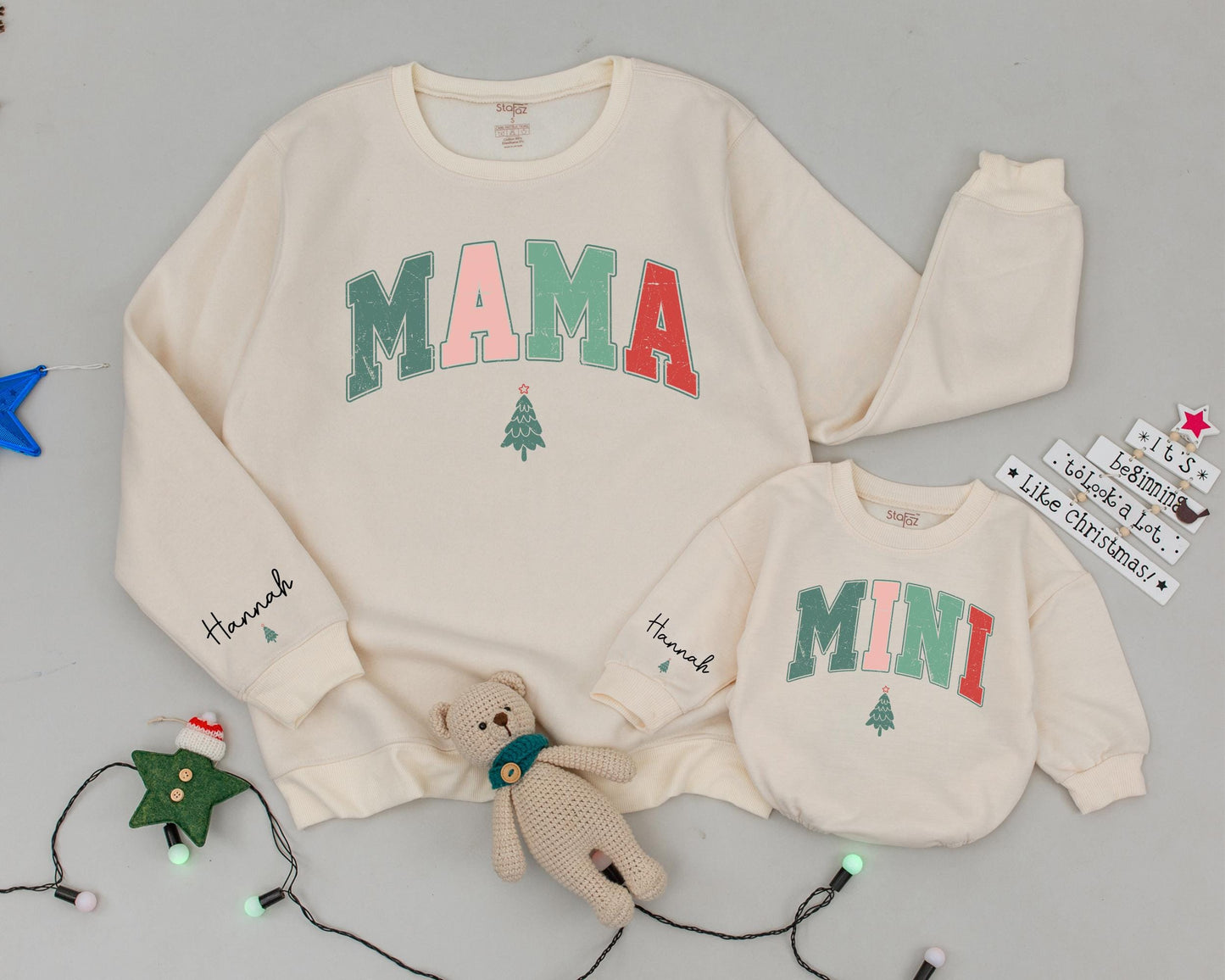 Vintage Mama Mini Sweaters - Personalized Holiday Family Outfits