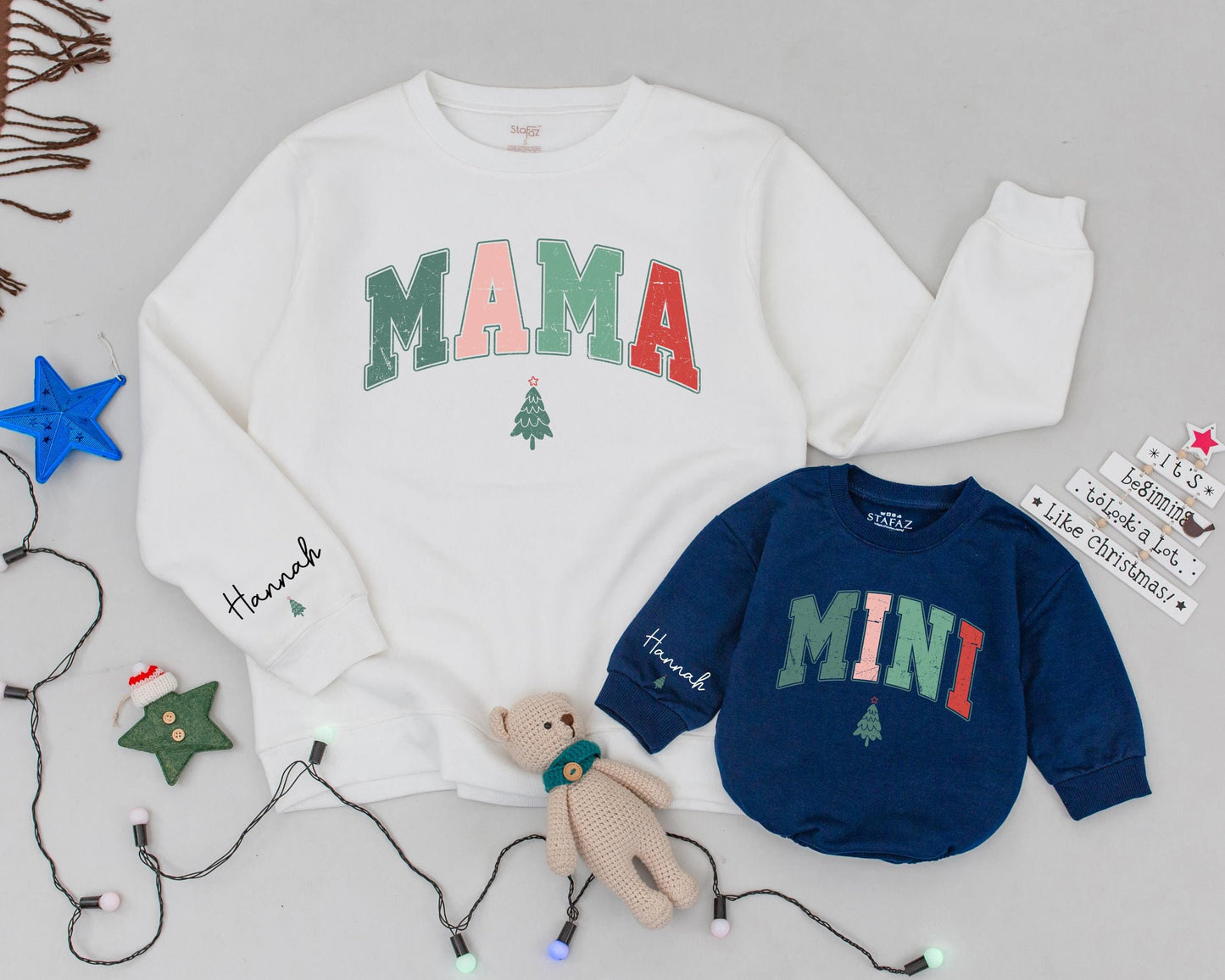 Vintage Mama Mini Sweaters - Personalized Holiday Family Outfits