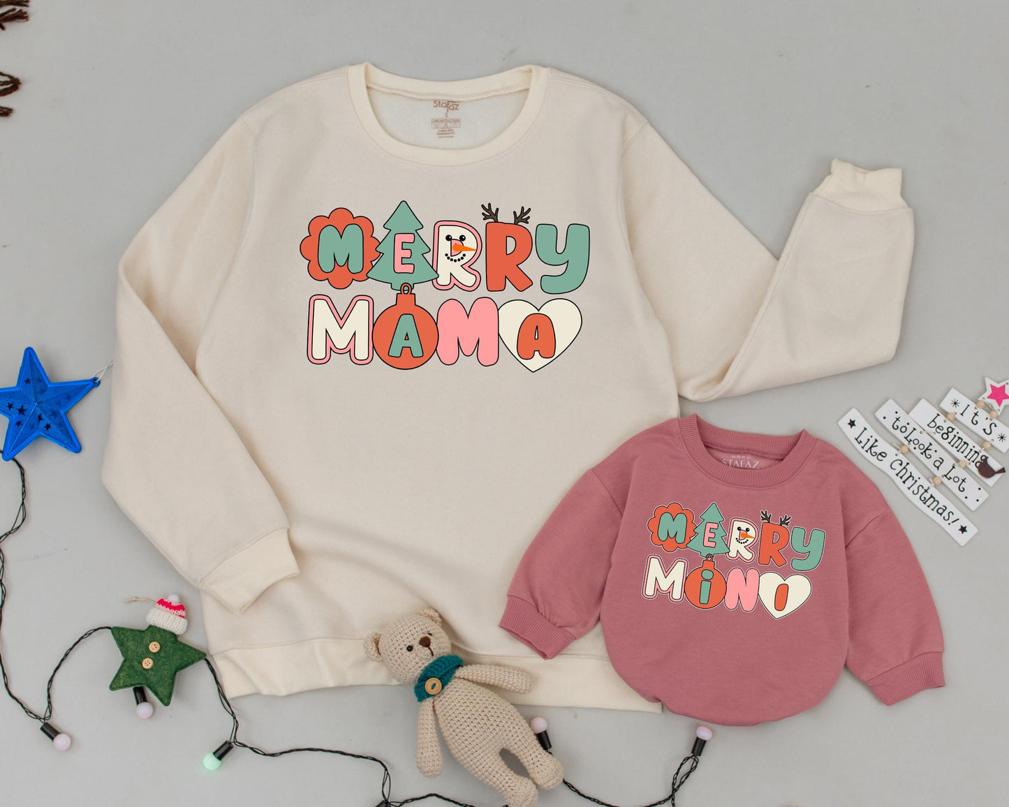 Vintage Christmas Mommy & Me Sweaters: Festive Family Matching Set