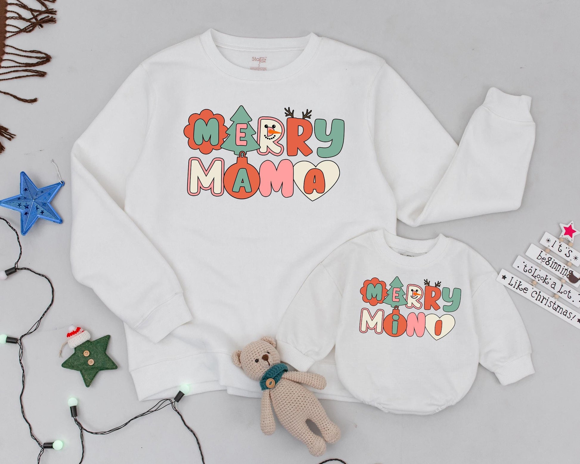 Vintage Christmas Mommy & Me Sweaters: Festive Family Matching Set