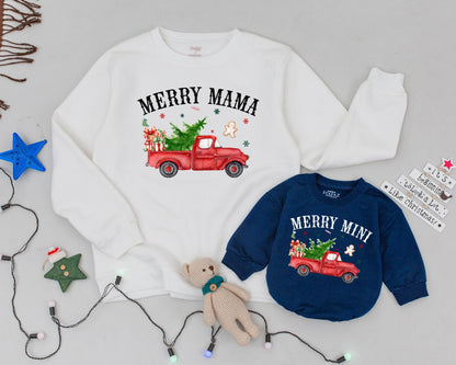 Mama and Mini Western Christmas Sweatshirts: Retro Matching Outfit