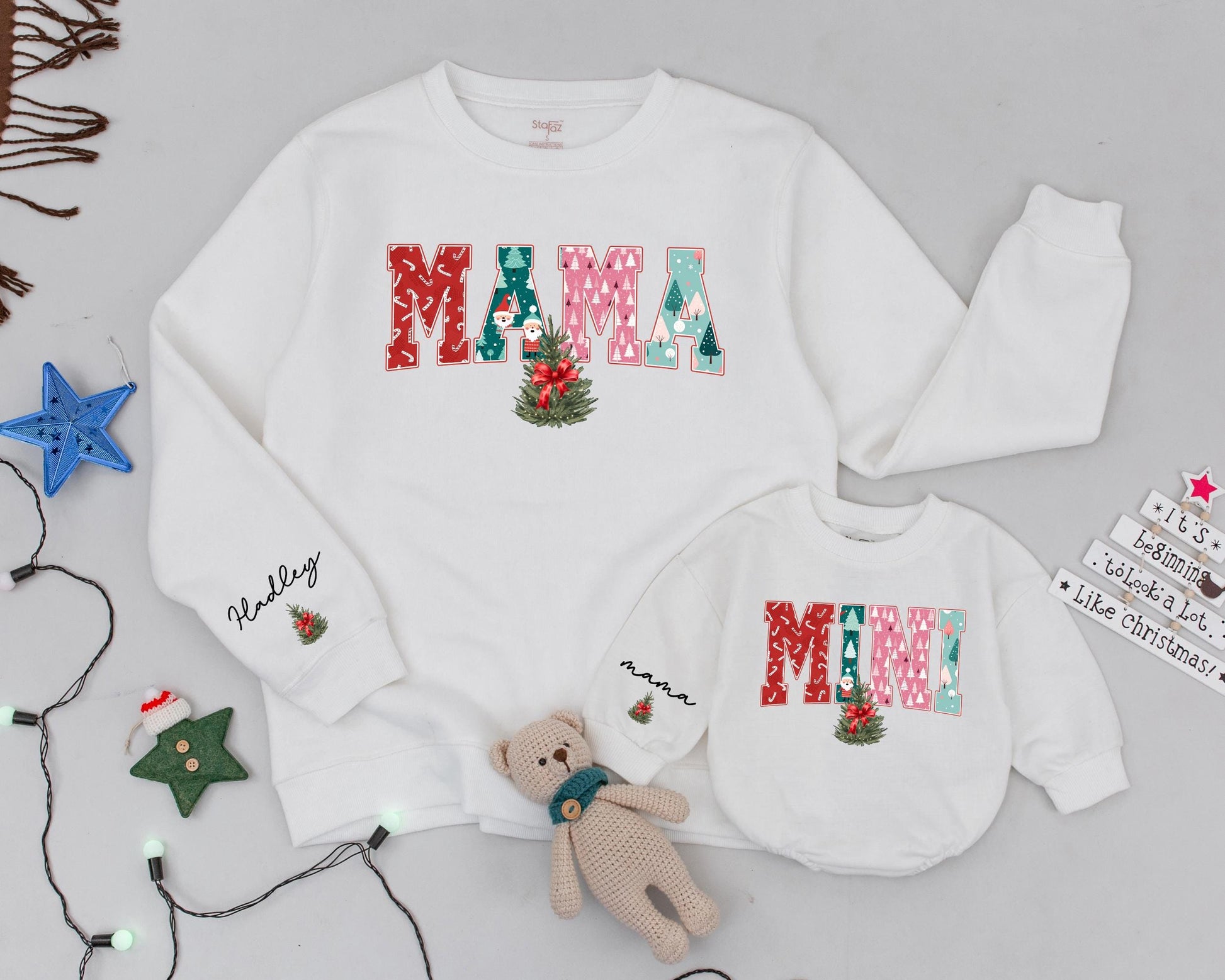 Vintage Mama & Mini Christmas Sweater Set – Custom Family Gift