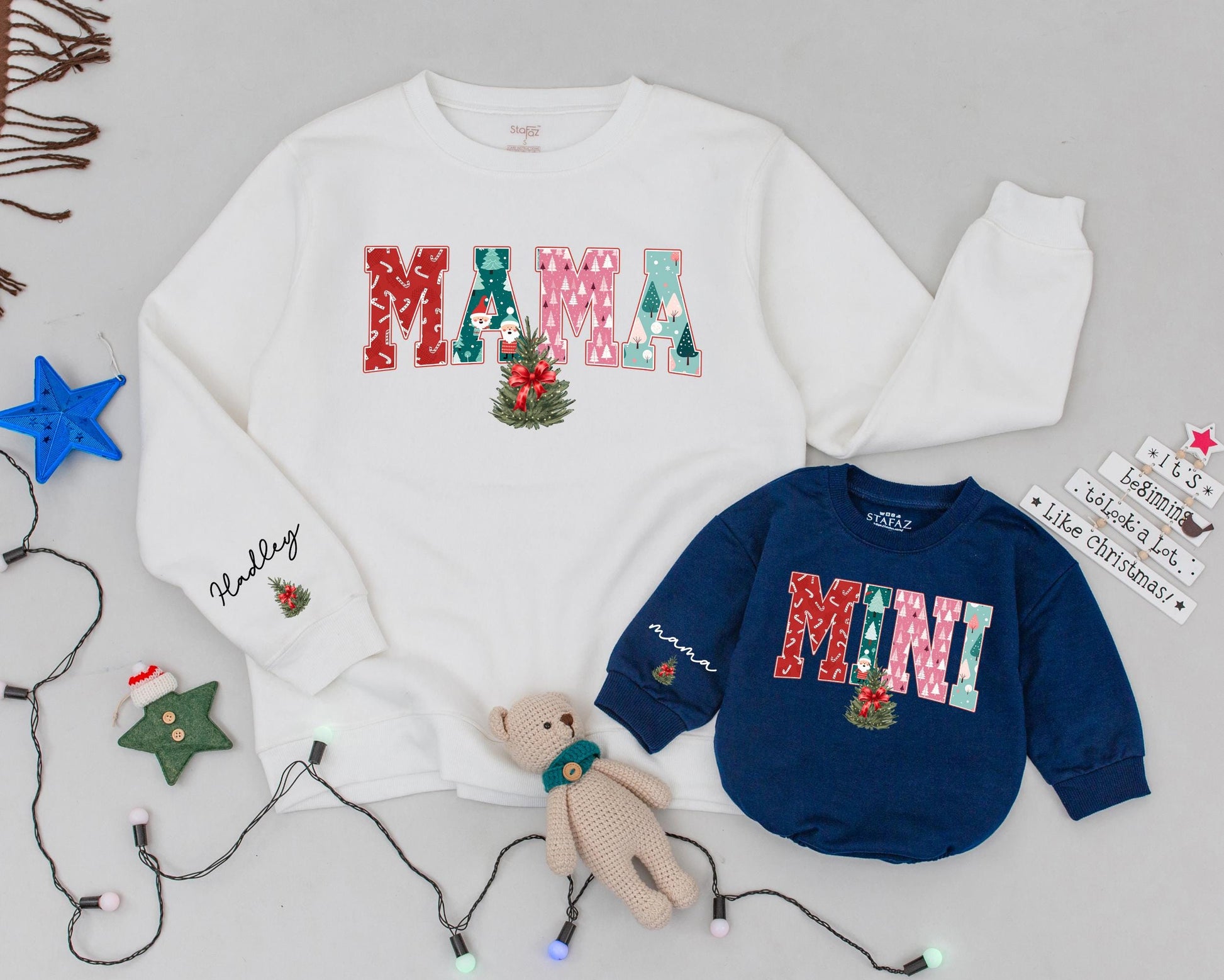 Vintage Mama & Mini Christmas Sweater Set – Custom Family Gift