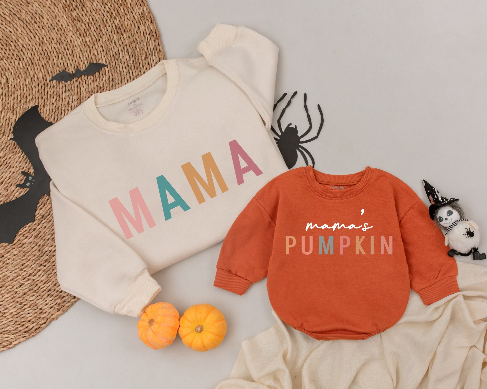 Matching Mama & Mini Pumpkin Sweatshirts - Cozy Fall Family Outfits