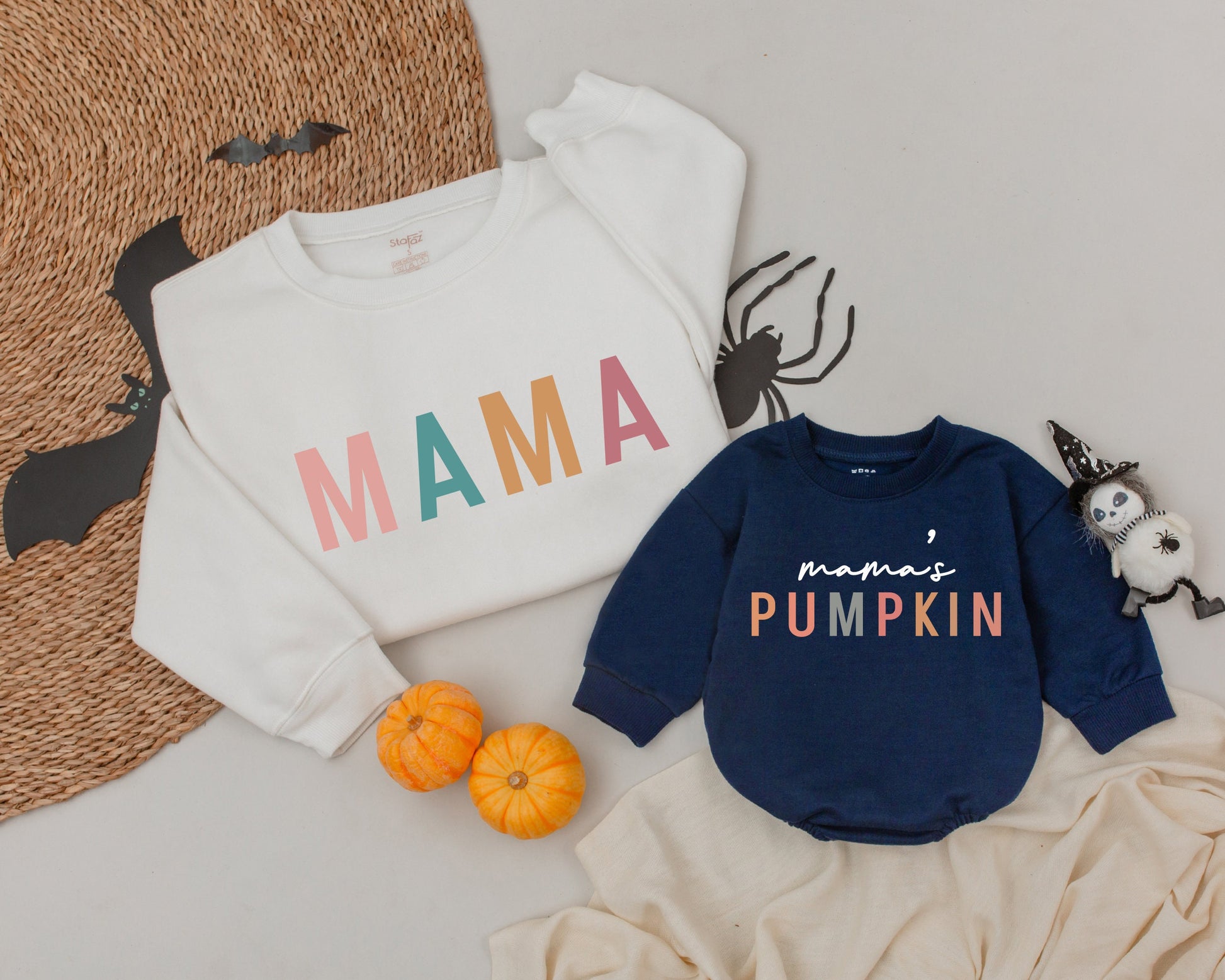 Matching Mama & Mini Pumpkin Sweatshirts - Cozy Fall Family Outfits