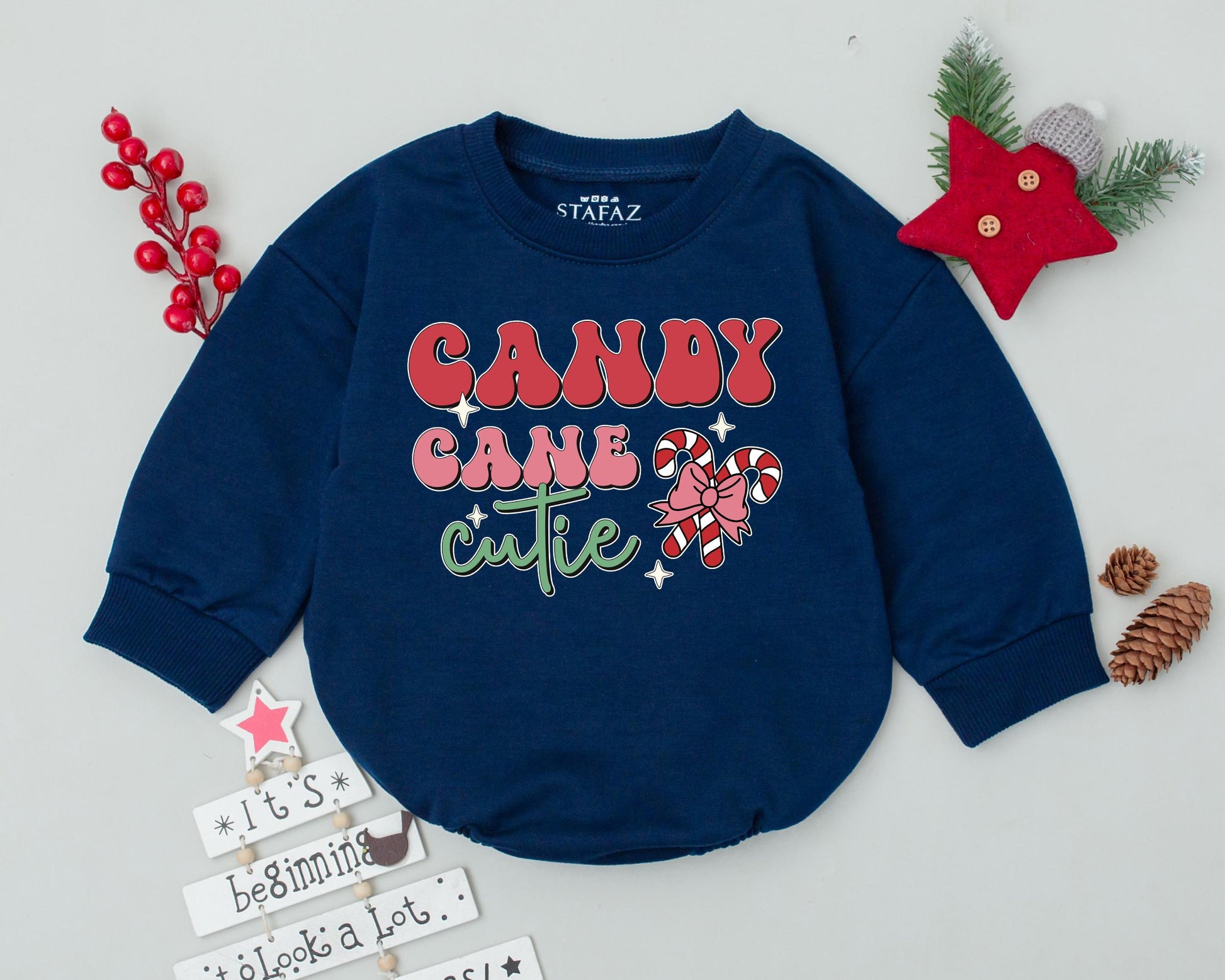 Vintage Christmas Baby Romper: First Xmas Outfit & Toddler Sweatshirt