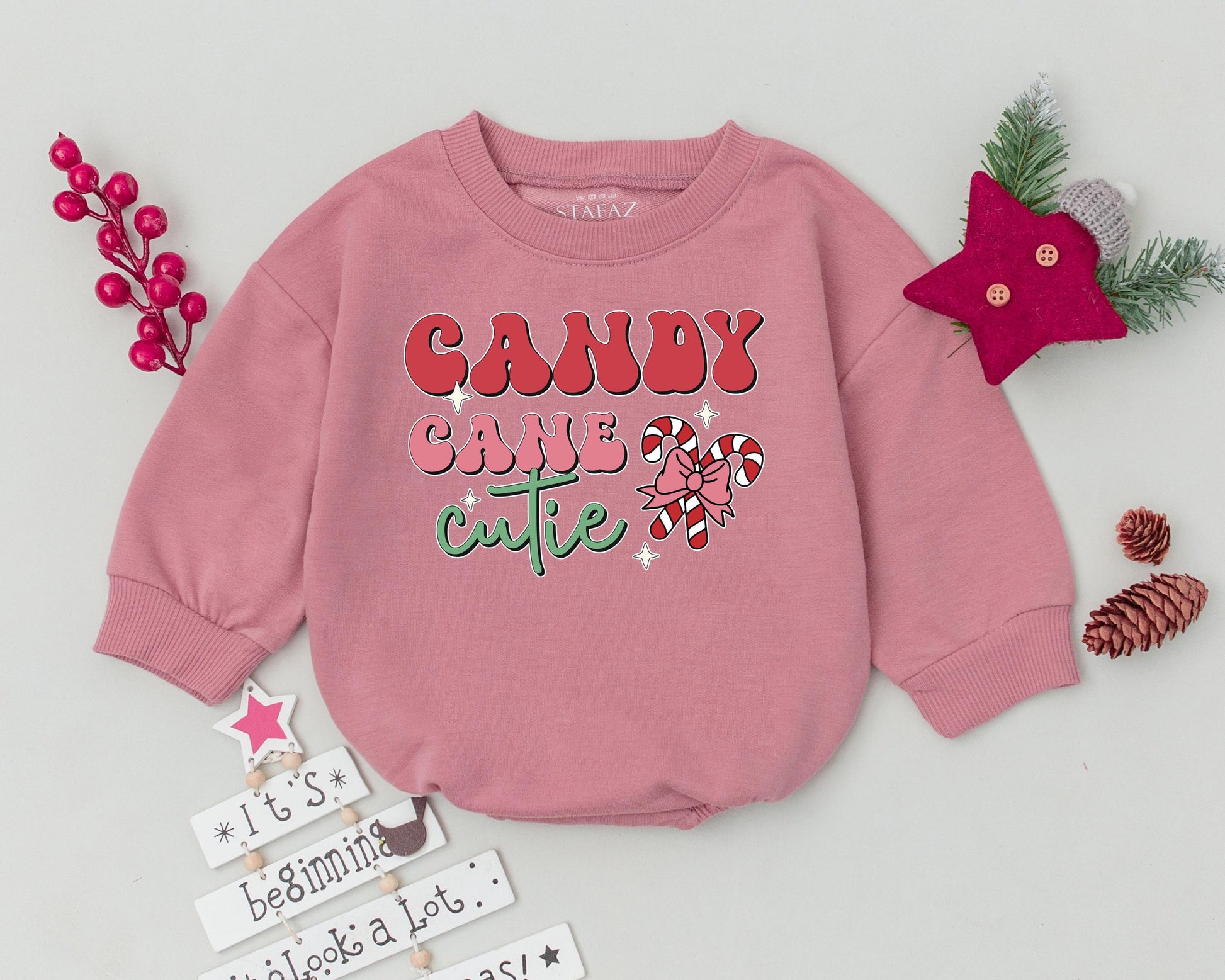 Vintage Christmas Baby Romper: First Xmas Outfit & Toddler Sweatshirt