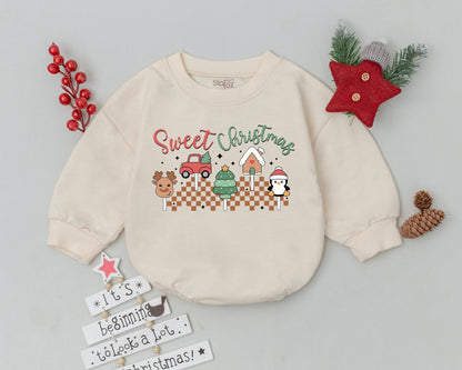 Vintage Santa Christmas Romper: Baby's 1st Holiday Outfit Gift