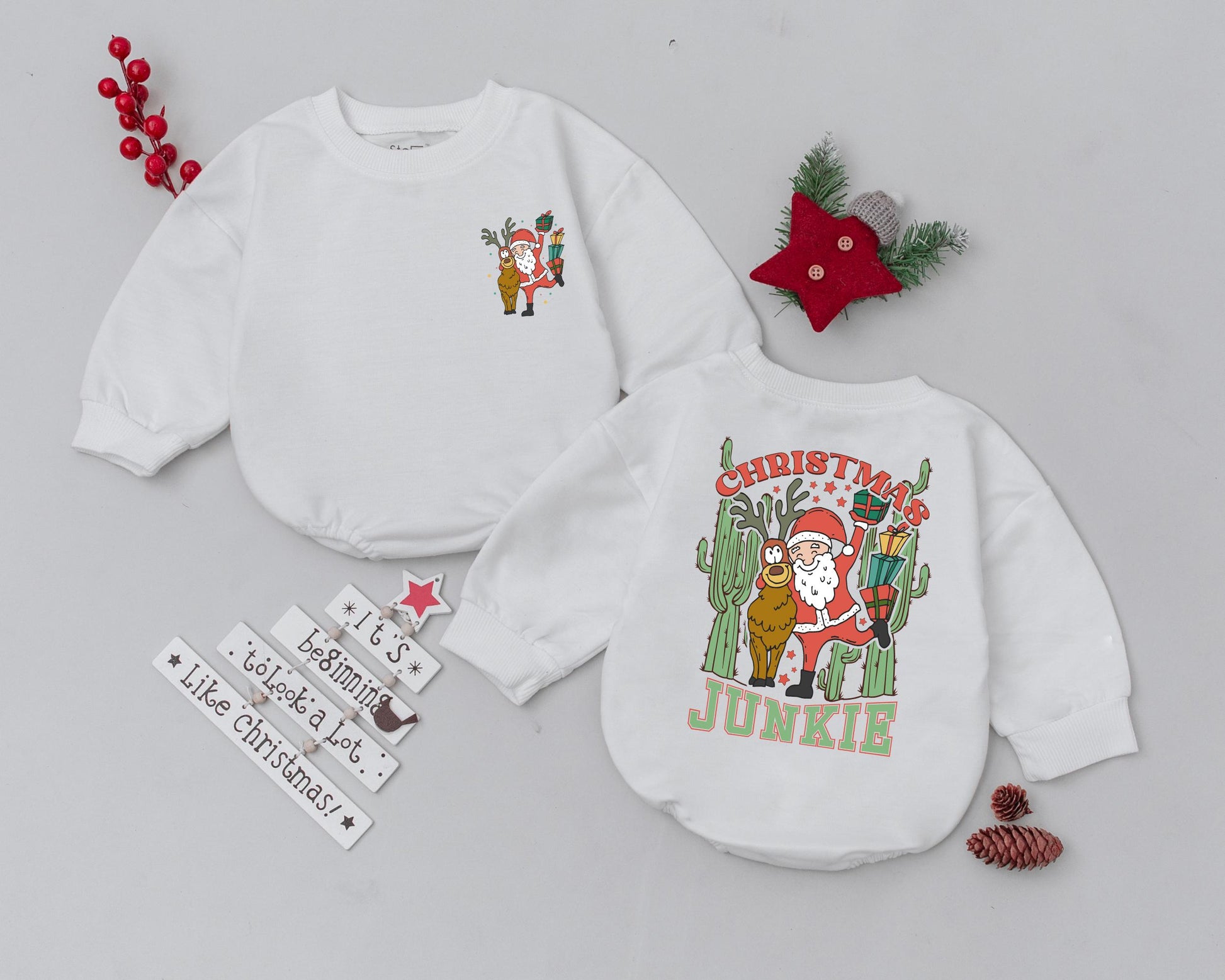 Vintage Santa Bubble Romper: Baby's First Christmas Outfit Gift