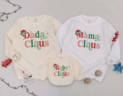 Mama & Mini Claus Sweaters: Matching Family Retro Christmas Outfits