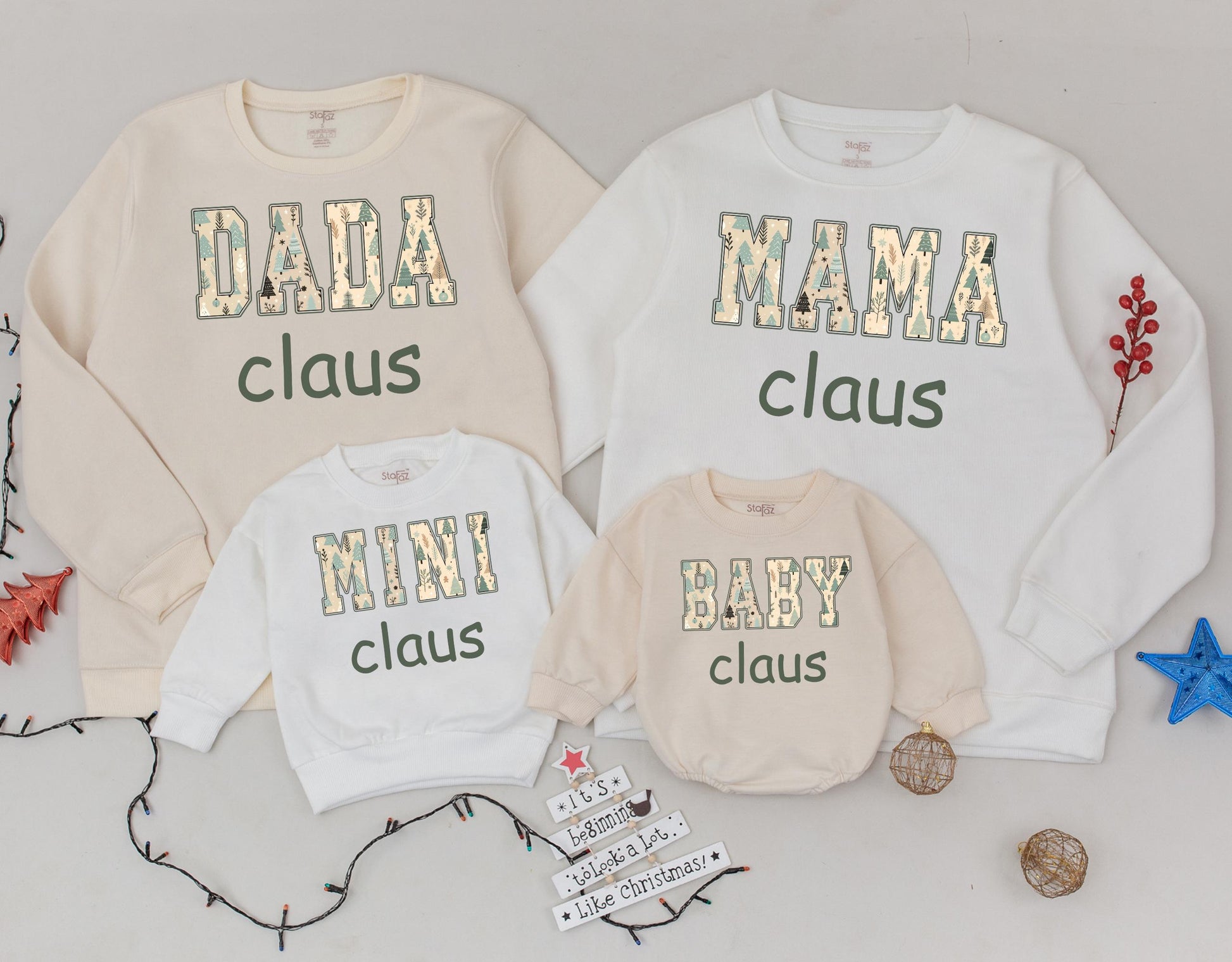 Mama Claus & Mini Christmas Sweater Set: Family Holiday Matching Outfit