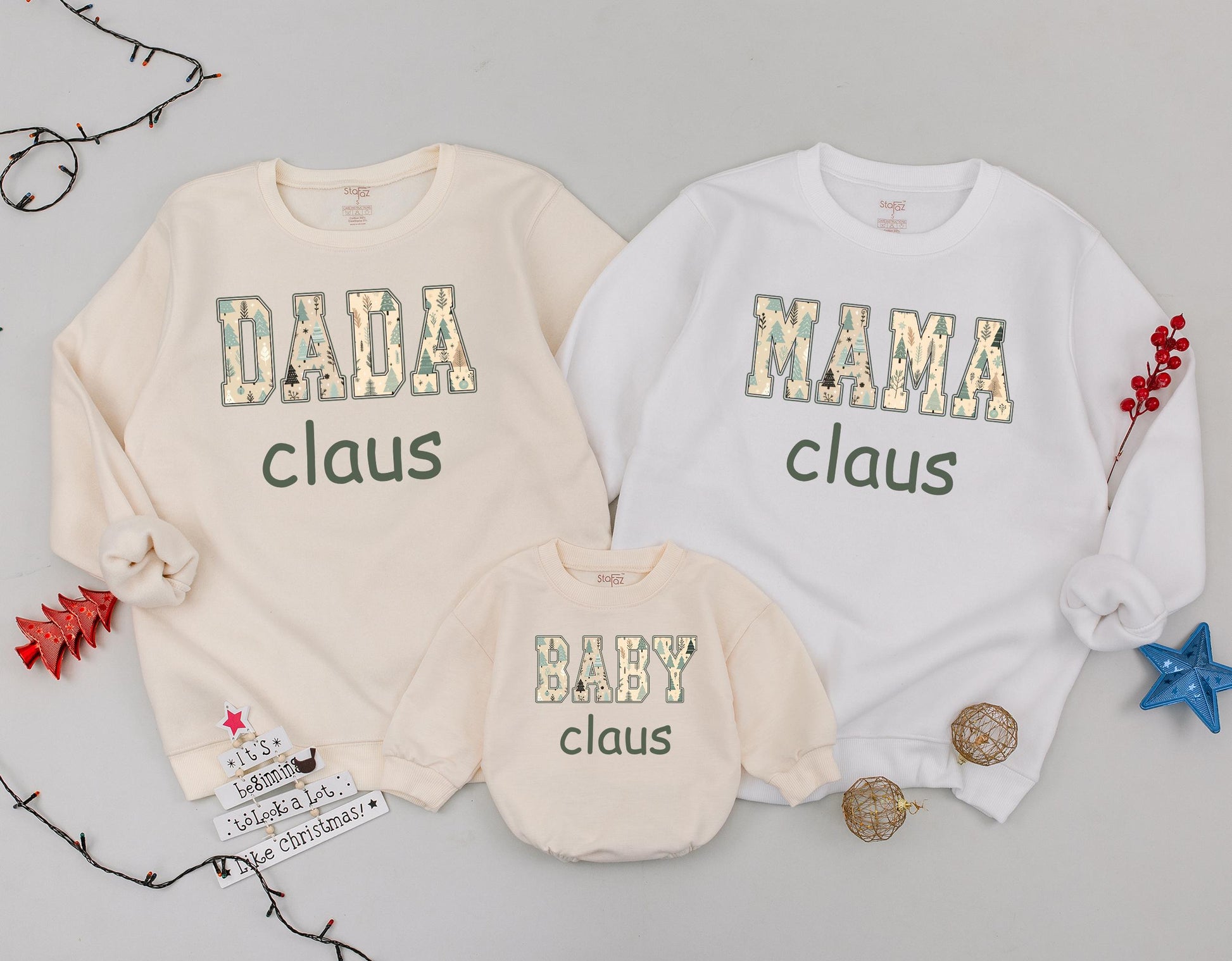 Mama Claus & Mini Christmas Sweater Set: Family Holiday Matching Outfit