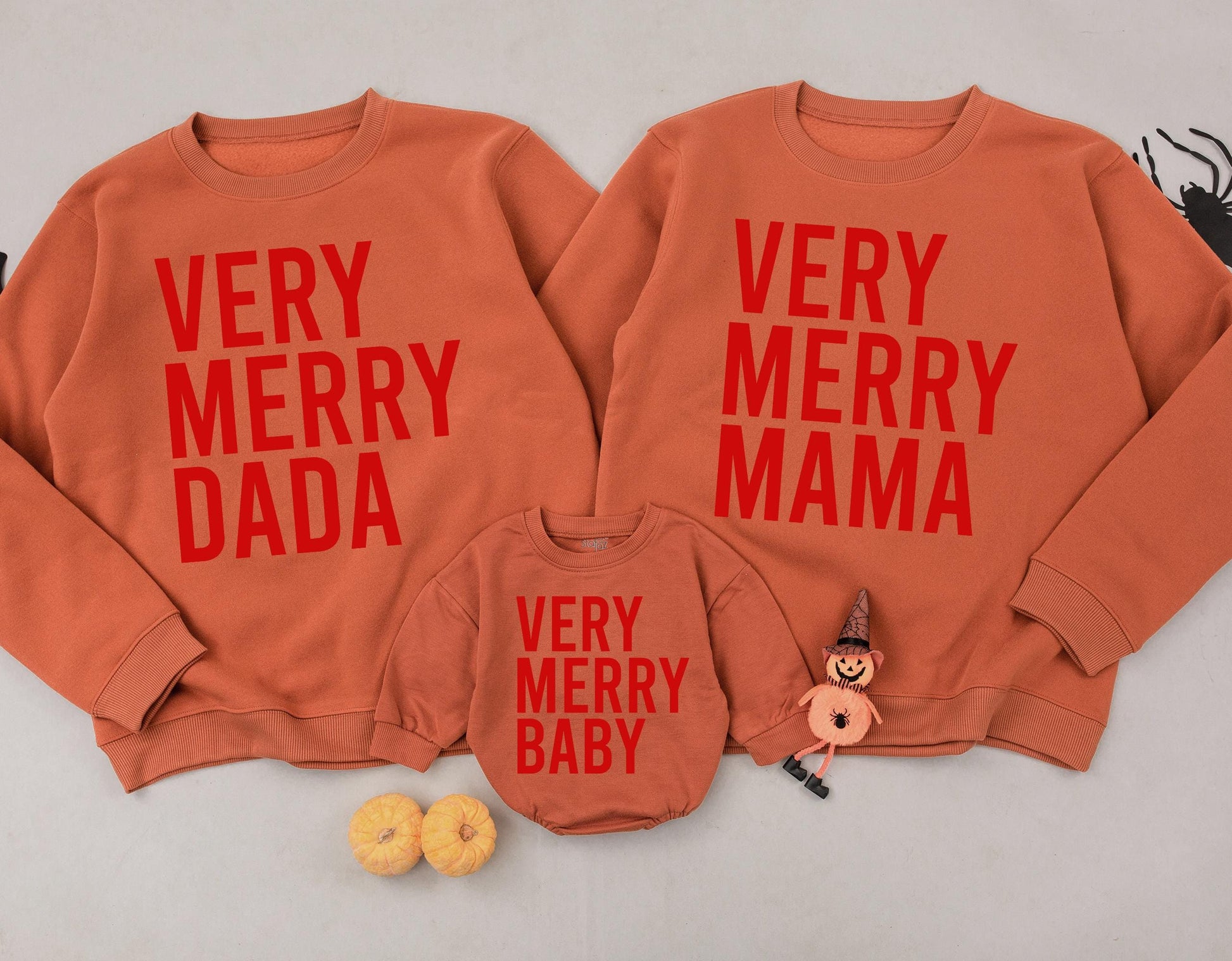 Matching Family Christmas Outfits: Retro Holiday Sweater & Romper