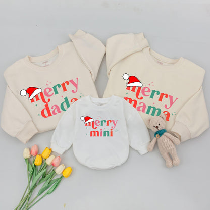 Matching Family Christmas Sweaters: Merry Mama and Mini Outfit Set